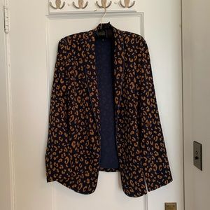 Like new leopard print navy blazer